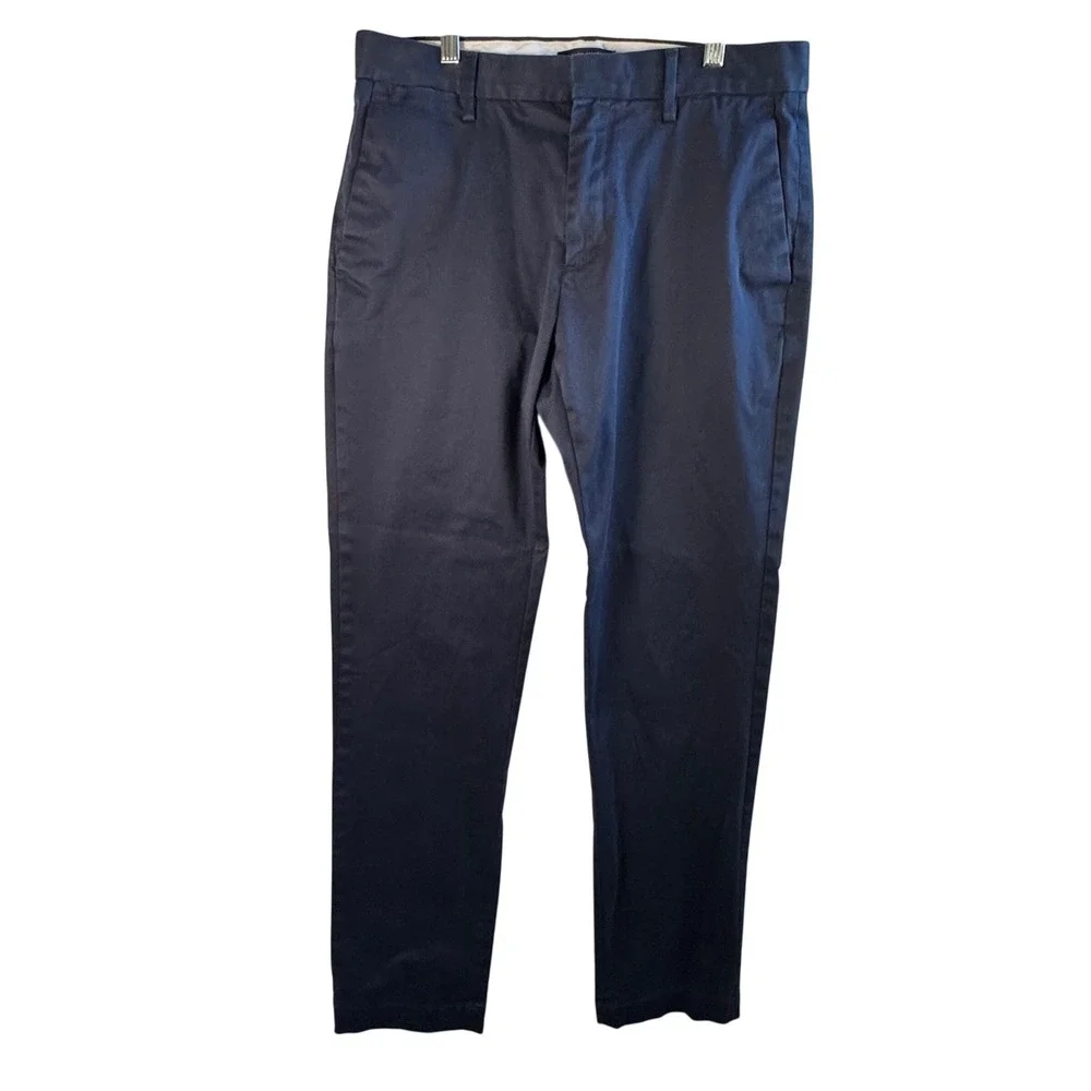 Banana Republic Aiden Chino Pants 32x34 Navy Slim Straight Stretch Casual
